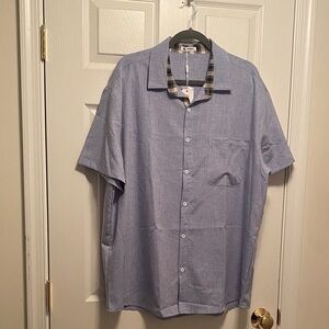 Hungson Men's Blue Short Sleeve Shirt…